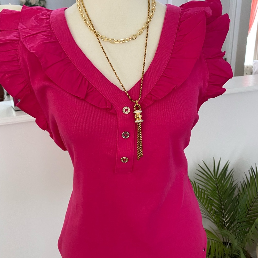 TOMMY HILFIGER WOMEN’S PINK BLOUSE SIZE M - Picture 3 of 10